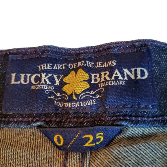 LUCKY BRAND SZ 0/25 Charlotte Rail Skinny Cropped Mid-rise Blue Jeans - Picture 7 of 13